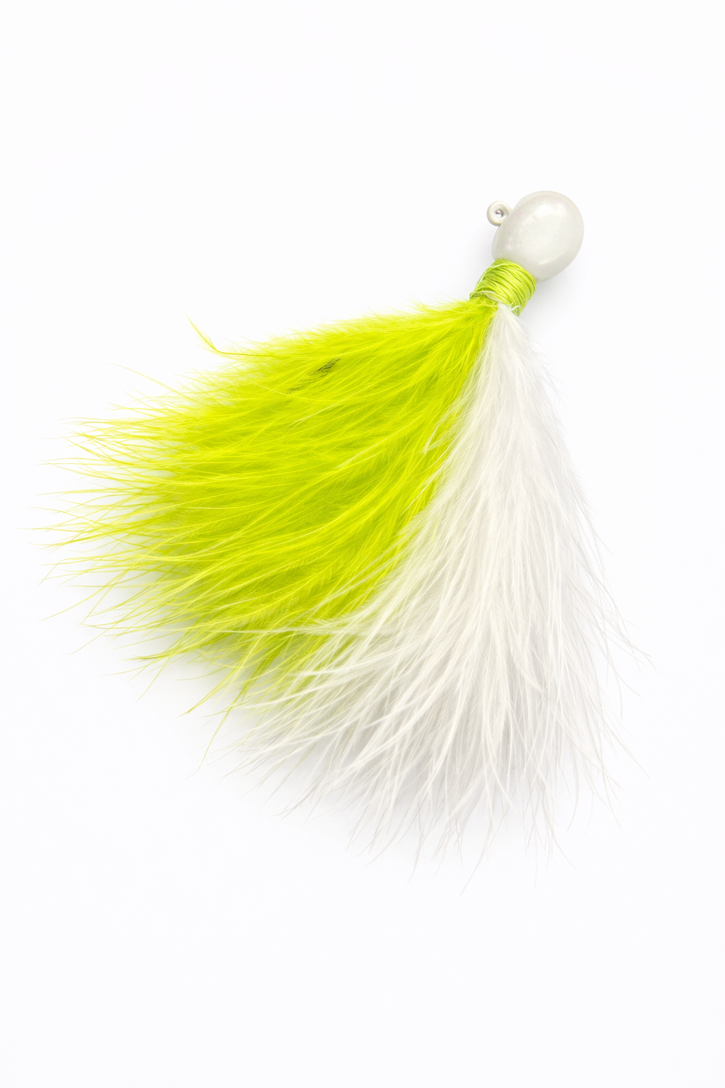 Zig Jig marabou trout jig 1/4 oz, 3-pack in White/Chartreuse