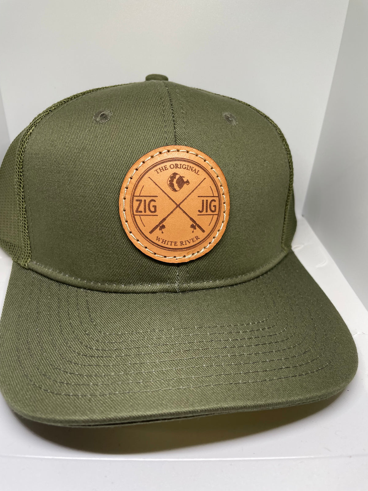 Zig Jig Zig Lid Leather Patch Snapback Hat, photo 2