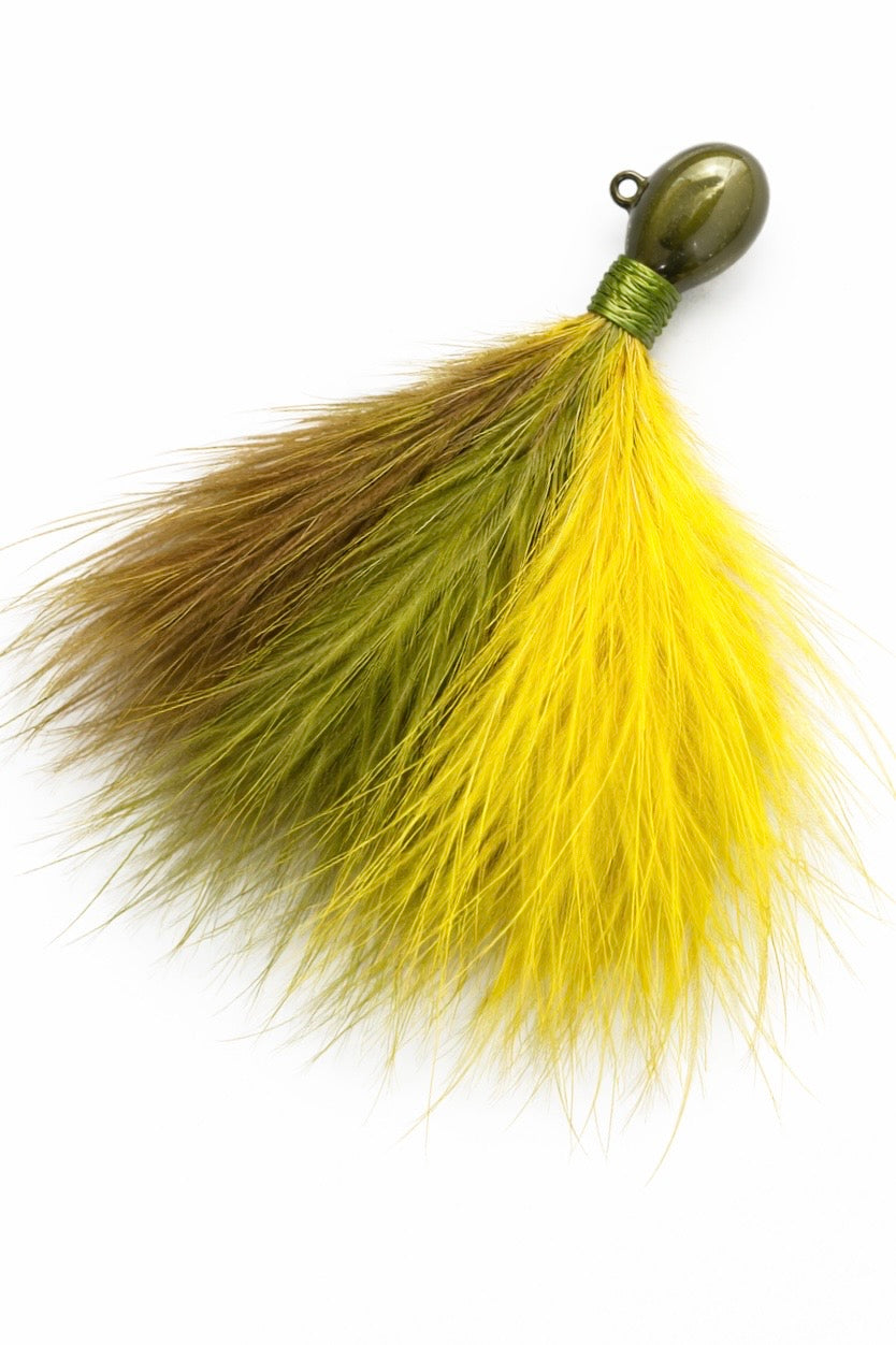 Zig Jig Heavy Duty marabou trout jig 1/4 oz, 12-pack in Tri Olive