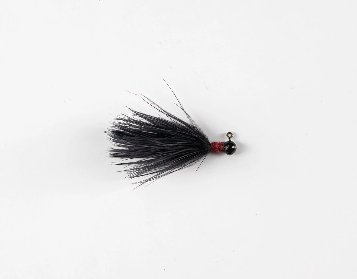Zig Jig Micro marabou trout jig 1/80 oz, 12-pack in Black Flash