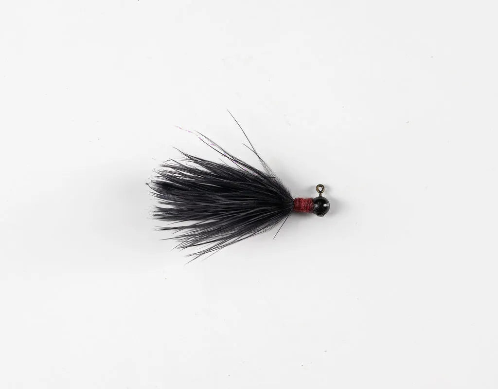 Zig Jig Micro marabou trout jig 1/124 oz, 12-pack in Black