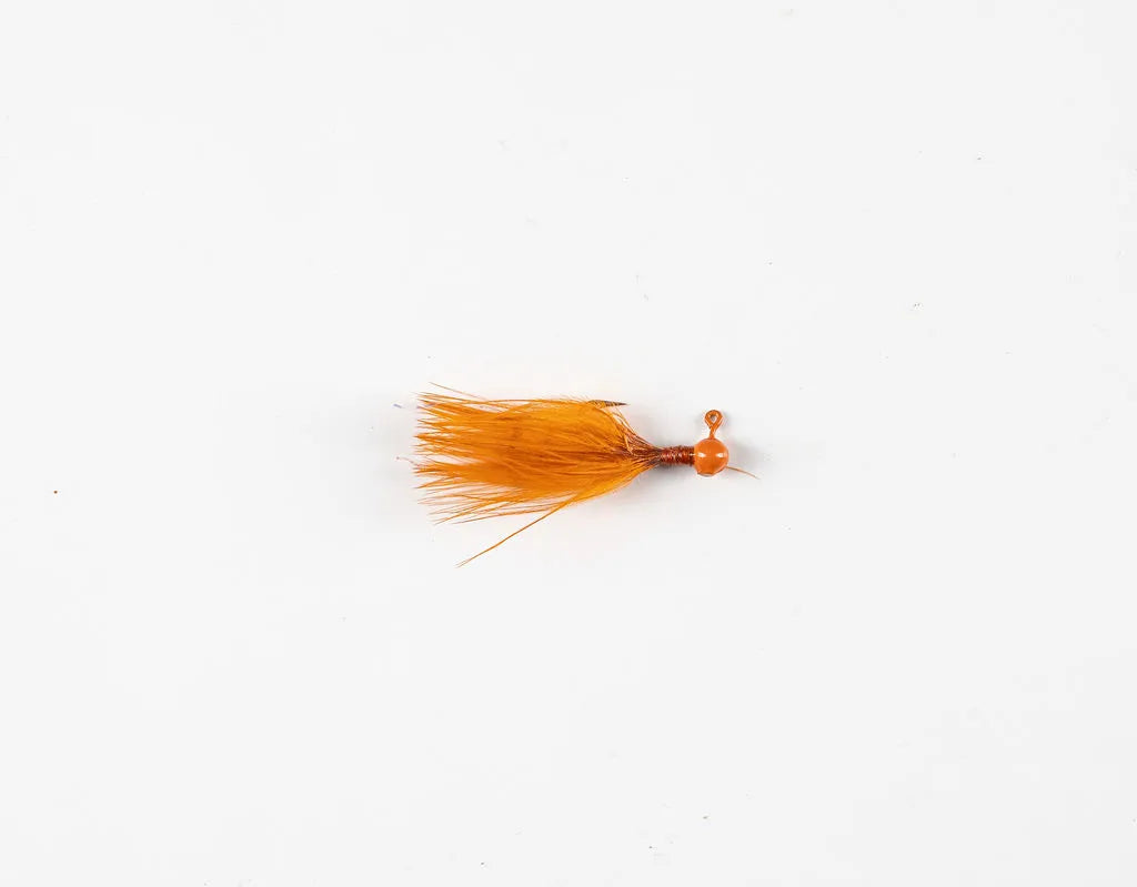 Zig Jig Micro marabou trout jig 1/80 oz, 12-pack in Burnt Orange Flash